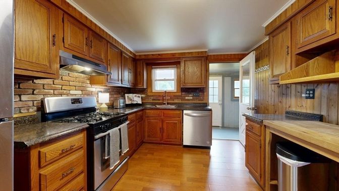Interior, Kitchen, Wood Texture Flooring