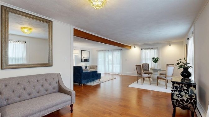 Dining room, Interior, Living room, Wooden Beams, Wood Texture Flooring