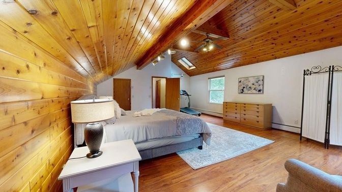 Bedroom, Interior, Wooden Beams, Wooden Ceilings, Wood Texture Flooring