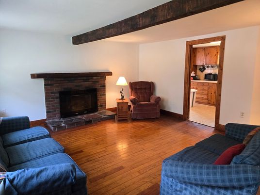 Fireplace, Interior, Living room, Wooden Beams, Wood Texture Flooring