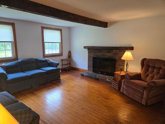 Fireplace, Interior, Living room, Wooden Beams, Wood Texture Flooring