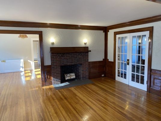 Empty room, Fireplace, Interior, Wood Texture Flooring