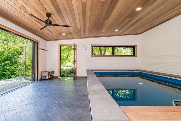 Interior, Pool, Recessed Lighting, Wooden Ceilings