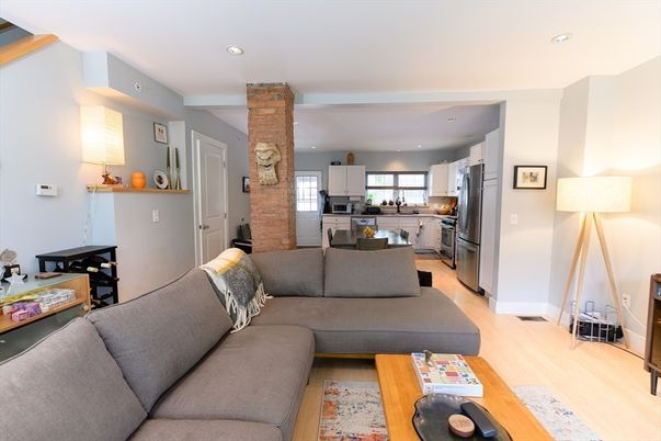 Interior, Kitchen, Living room, Recessed Lighting, Wood Texture Flooring