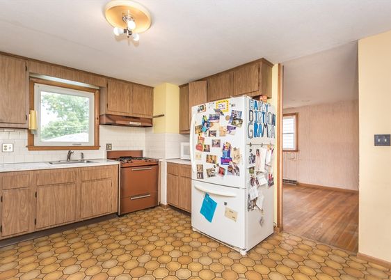 Interior, Kitchen, Wood Texture Flooring