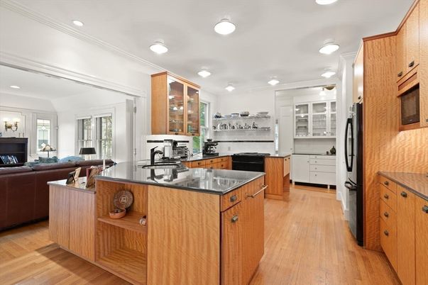 Interior, Kitchen, Living room, Recessed Lighting, Wood Texture Flooring