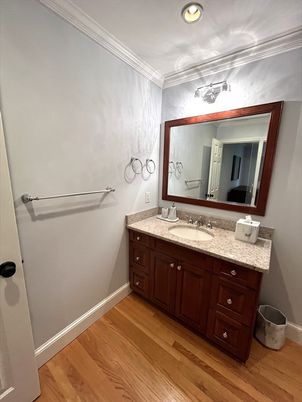 Bathroom, Interior, Recessed Lighting, Wood Texture Flooring