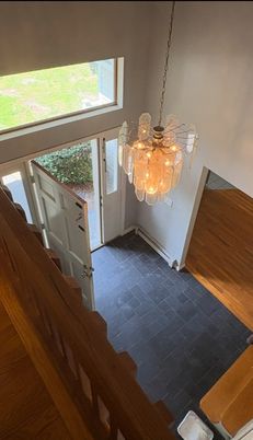 Chandelier, Interior, Wood Texture Flooring