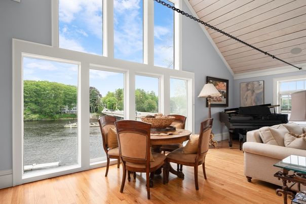 Dining room, Interior, Living room, Piano, Water, Wood Texture Flooring