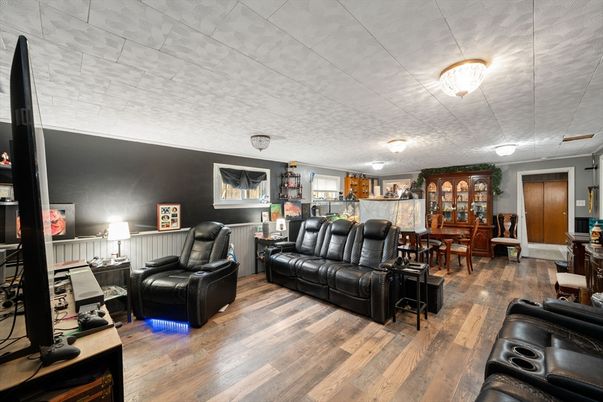 Home Theatre Room, Interior, Living room, Wood Texture Flooring