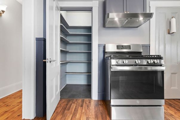 Interior, Kitchen, Stainless Steel Appliances, Wood Texture Flooring