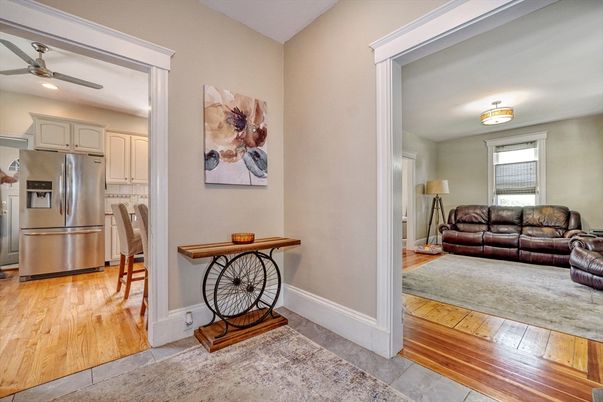 Interior, Kitchen, Living room, Recessed Lighting, Stainless Steel Appliances, Wood Texture Flooring