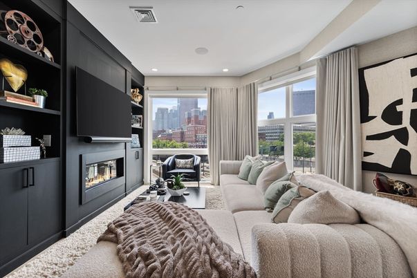Fireplace, Interior, Living room, Recessed Lighting