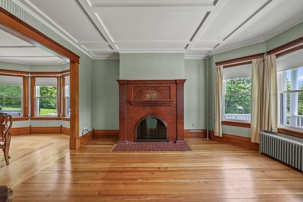 Fireplace, Interior, Wood Texture Flooring