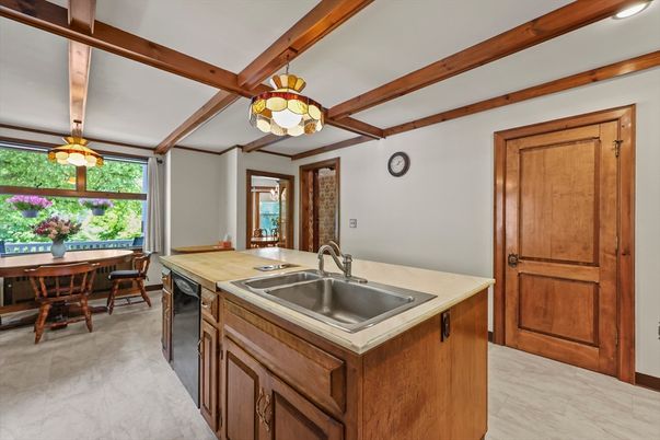 Dining room, Interior, Kitchen, Marble, Wooden Beams