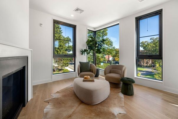 Fireplace, Interior, Recessed Lighting, Wood Texture Flooring