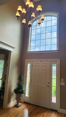 Chandelier, Interior, Wood Texture Flooring