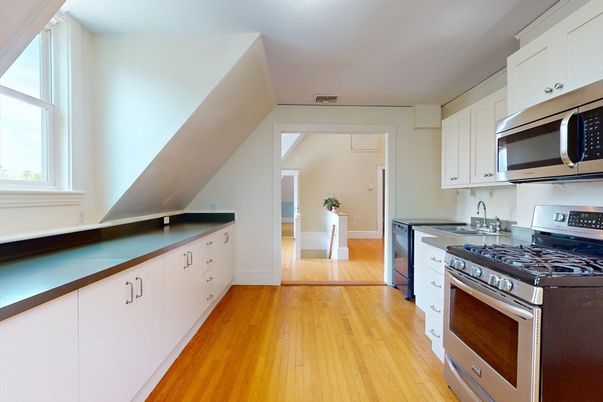 Interior, Kitchen, Stainless Steel Appliances, Wood Texture Flooring