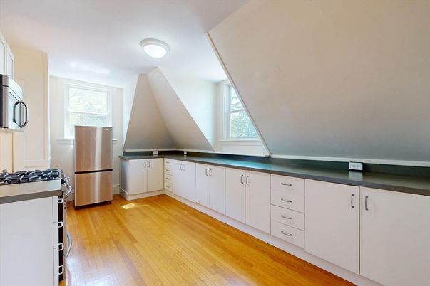 Interior, Kitchen, Stainless Steel Appliances, Wood Texture Flooring