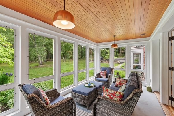 Interior, Living room, Pendant Lights, Sun Room, Wooden Ceilings