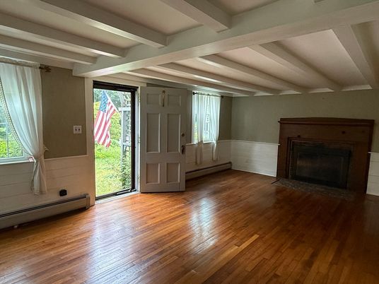 Empty room, Fireplace, Interior, Wood Texture Flooring