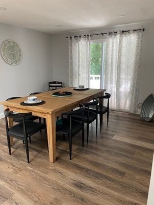 Dining room, Interior, Wood Texture Flooring