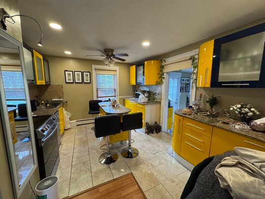 Interior, Kitchen, Recessed Lighting, Wood Texture Flooring