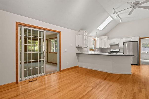 Interior, Kitchen, Stainless Steel Appliances, Wood Texture Flooring