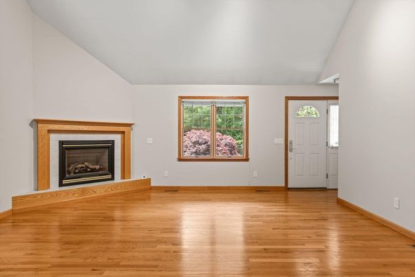 Empty room, Fireplace, Interior, Wood Texture Flooring