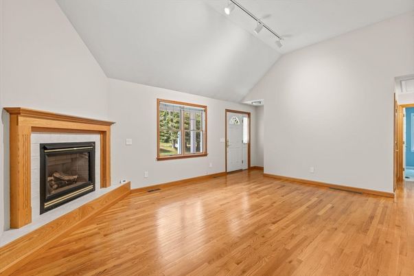 Empty room, Fireplace, Interior, Wood Texture Flooring
