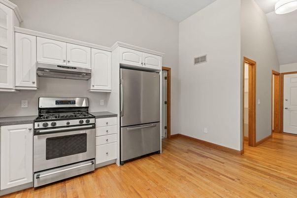 Interior, Kitchen, Stainless Steel Appliances, Wood Texture Flooring