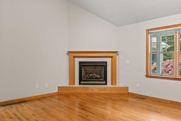 Empty room, Fireplace, Interior, Wood Texture Flooring