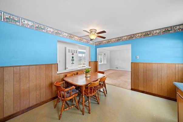 Dining room, Empty room, Interior, Wooden Walls