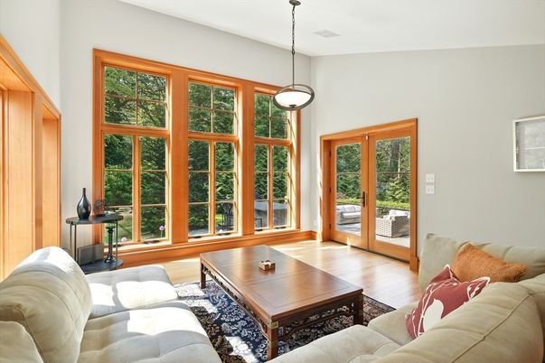 Interior, Living room, Pendant Lights, Wood Texture Flooring