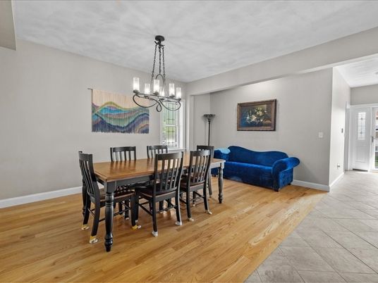 Chandelier, Dining room, Interior, Pendant Lights, Wood Texture Flooring