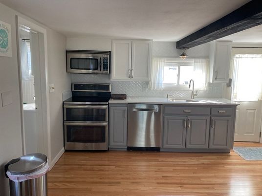 Interior, Kitchen, Stainless Steel Appliances, Wood Texture Flooring