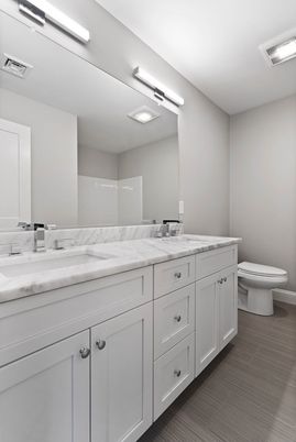 Bathroom, Dual Sink Vanities, Interior, Wood Texture Flooring