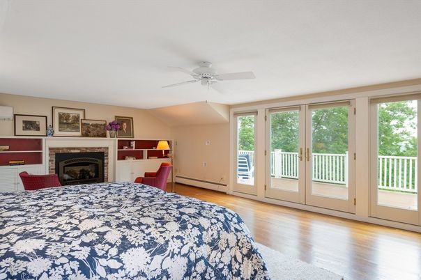 Bedroom, Fireplace, Interior, Wood Texture Flooring