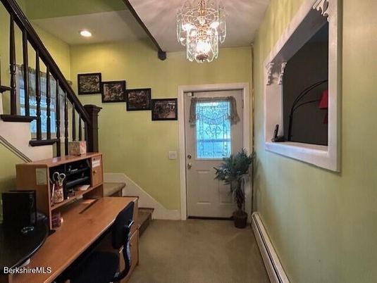 Chandelier, Home Office, Interior, Recessed Lighting