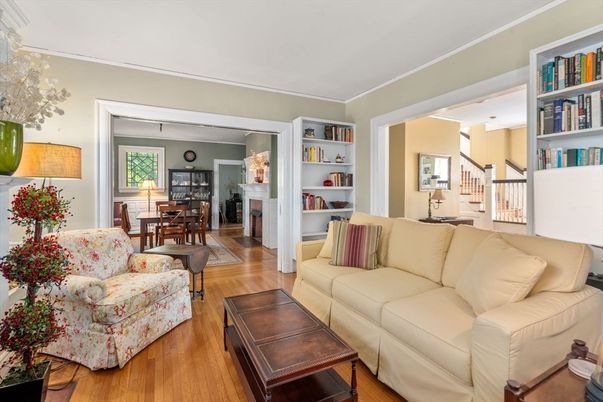 Dining room, Fireplace, Interior, Living room, Wood Texture Flooring