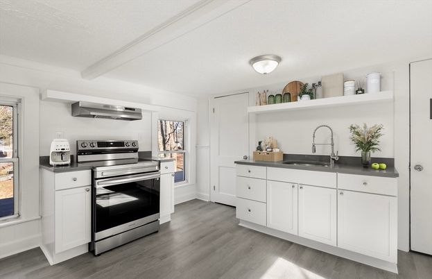 Interior, Kitchen, Stainless Steel Appliances, Wood Texture Flooring