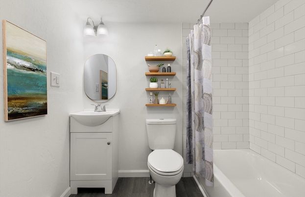 Bathroom, Interior, Wood Texture Flooring