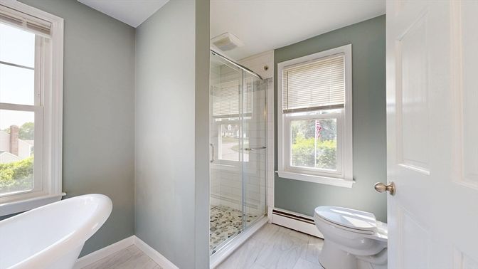 Bathroom, Glass Shower, Interior, Marble