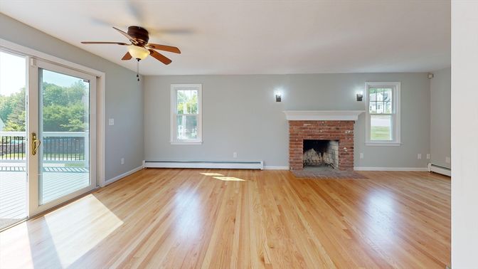 Empty room, Fireplace, Interior, Wood Texture Flooring