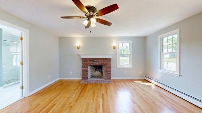 Empty room, Fireplace, Interior, Wood Texture Flooring