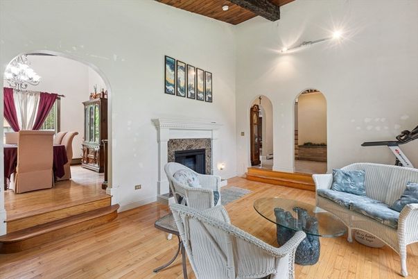Fireplace, Interior, Living room, Recessed Lighting, Wooden Beams, Wooden Ceilings, Wood Texture Flooring