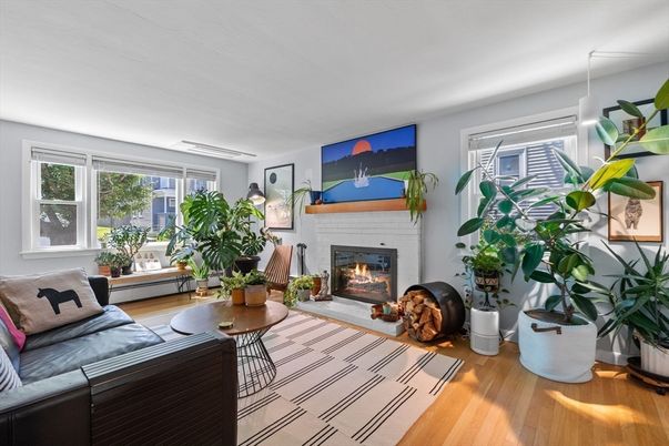 Fireplace, Interior, Living room, Wood Texture Flooring