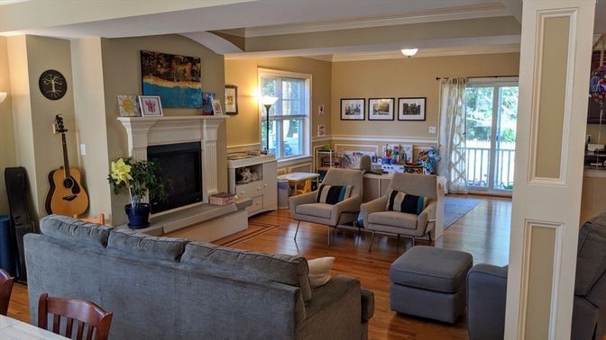 Fireplace, Interior, Living room, Wood Texture Flooring