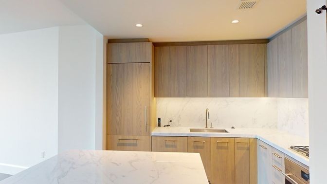 Interior, Kitchen, Marble Walls, Recessed Lighting