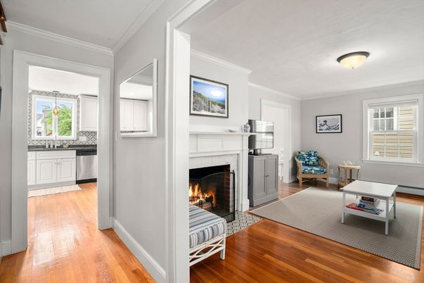 Fireplace, Interior, Kitchen, Wood Texture Flooring